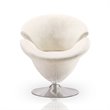 Manhattan Comfort Tulip Velvet Swivel Accent Chair in White (Set of 2)