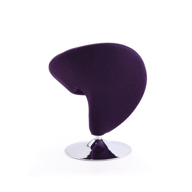 Manhattan Comfort Curl Fabric Swivel Accent Chair in Purple (Set of 2)