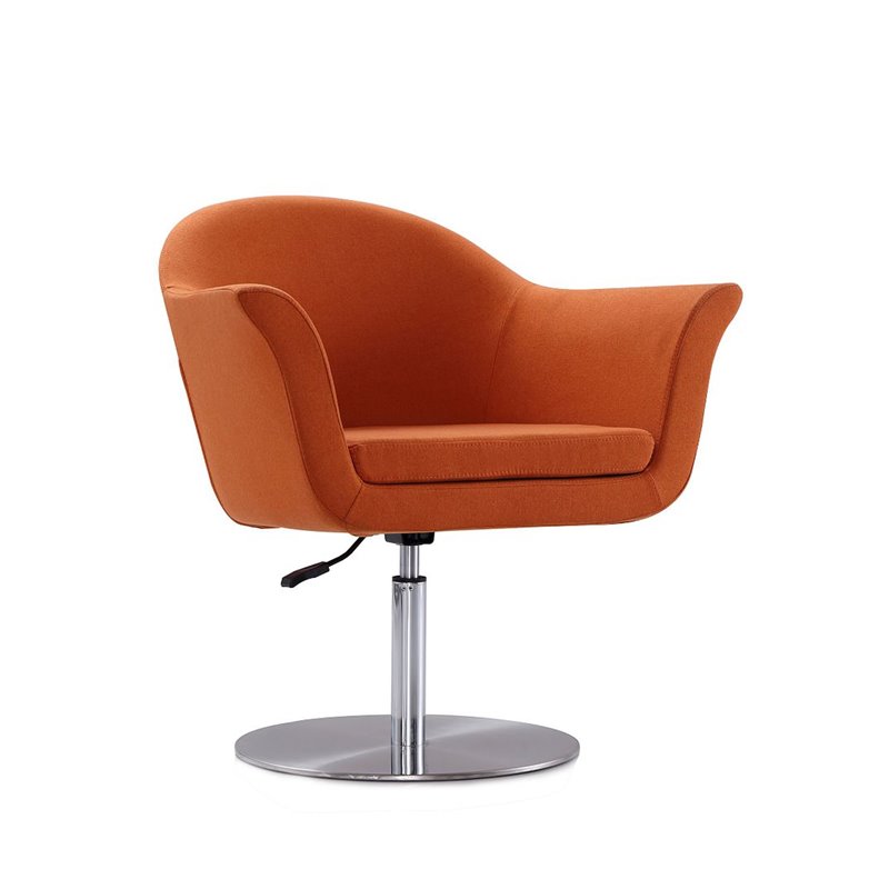 Manhattan Comfort Voyager Fabric Accent Chair in Orange (Set of 2)