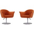 Manhattan Comfort Voyager Fabric Accent Chair in Orange (Set of 2)