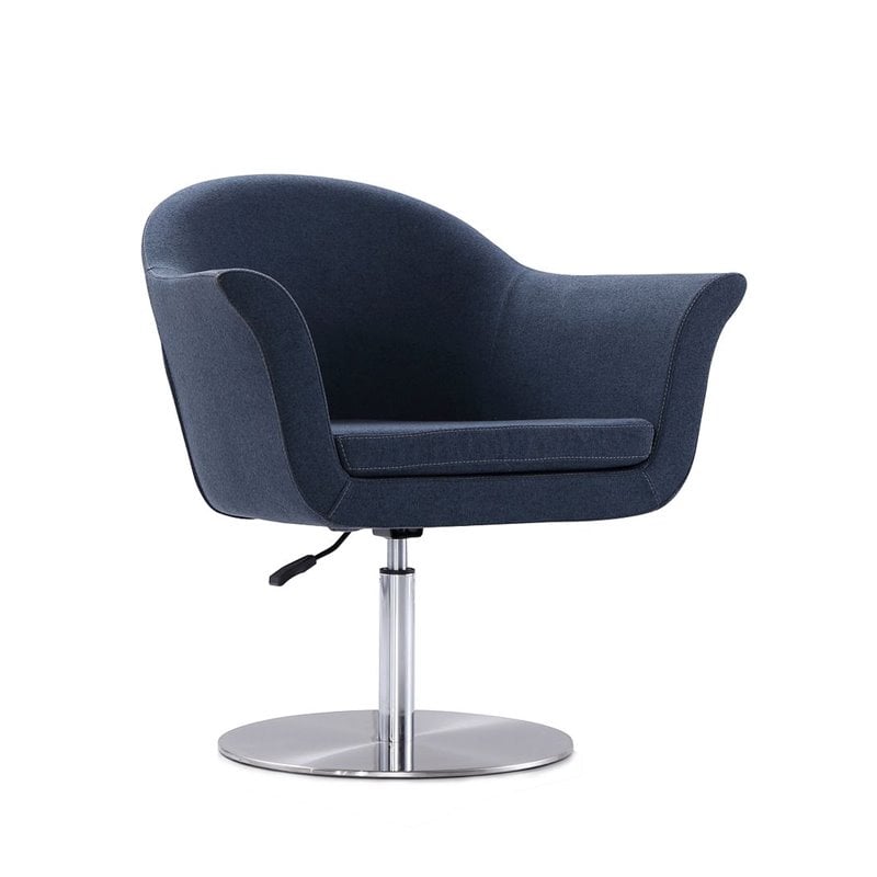 Manhattan Comfort Voyager Fabric Accent Chair in Smokey Blue (Set of 2)