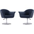 Manhattan Comfort Voyager Fabric Accent Chair in Smokey Blue (Set of 2)