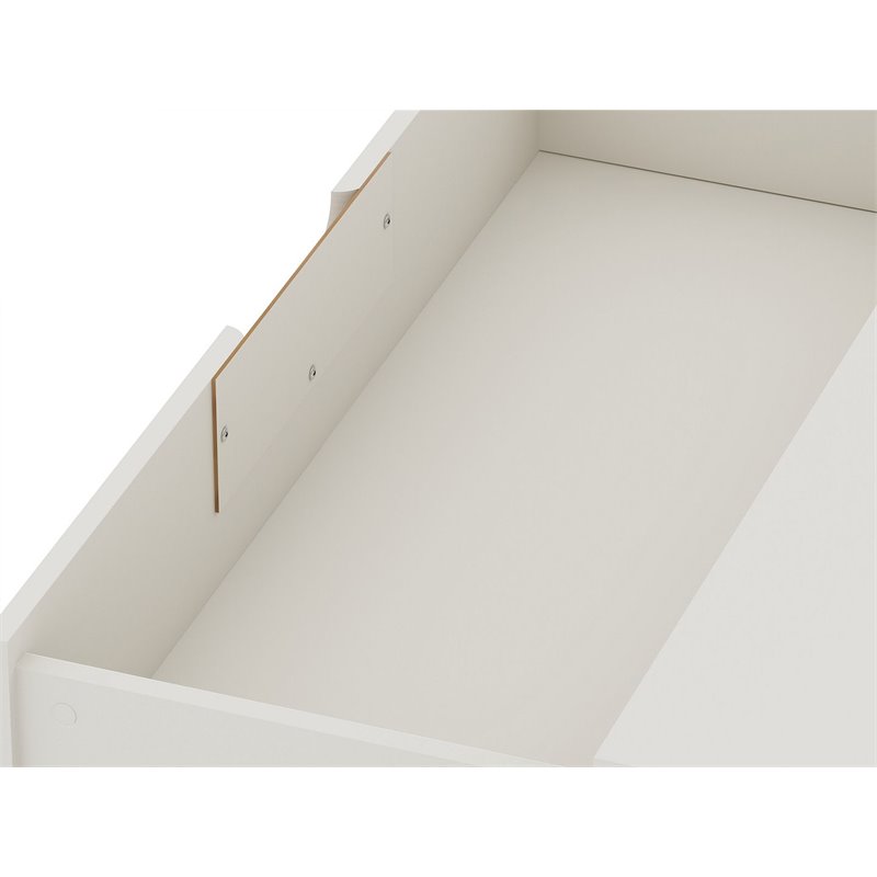 Manhattan Comfort Rockefeller 3-Drawer Wood Dresser Off White/Nature (Set of 2)