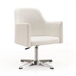 Manhattan Comfort Pelo Faux Leather Accent Chair in White (Set of 2)