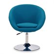 Manhattan Comfort Hopper Fabric Adjustable Height Accent Chair in Blue (2 Pc)