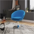 Manhattan Comfort Hopper Fabric Adjustable Height Accent Chair in Blue (2 Pc)