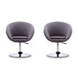 Manhattan Comfort Hopper Fabric Adjustable Height Accent Chair in Gray(2 Pc)
