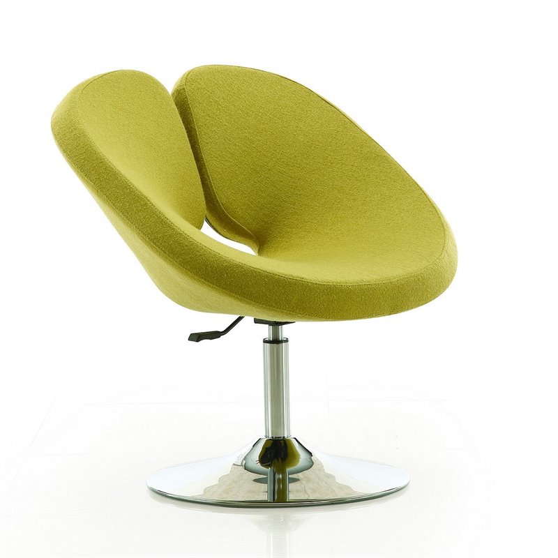 Manhattan Comfort Perch Fabric Accent Chair in Green (Set of 2)