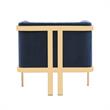 Manhattan Comfort Paramount Velvet Accent Armchair in Blue/Polished Brass