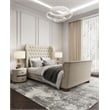 Manhattan Comfort Lola Fabric Upholstered Full Size Bed Frame in Ivory
