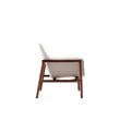 Manhattan Comfort Miller Fabric Upholstered Accent Chair in Cream/Walnut