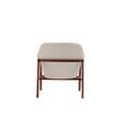 Manhattan Comfort Miller Fabric Upholstered Accent Chair in Cream/Walnut
