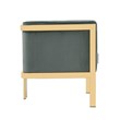 Manhattan Comfort Paramount Velvet Accent Armchair in Gray/Polished Brass