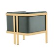 Manhattan Comfort Paramount Velvet Accent Armchair in Gray/Polished Brass