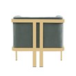 Manhattan Comfort Paramount Velvet Accent Armchair in Gray/Polished Brass