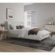 Manhattan Comfort Heather Velvet Queen Size Bed Frame in Cream/Gold