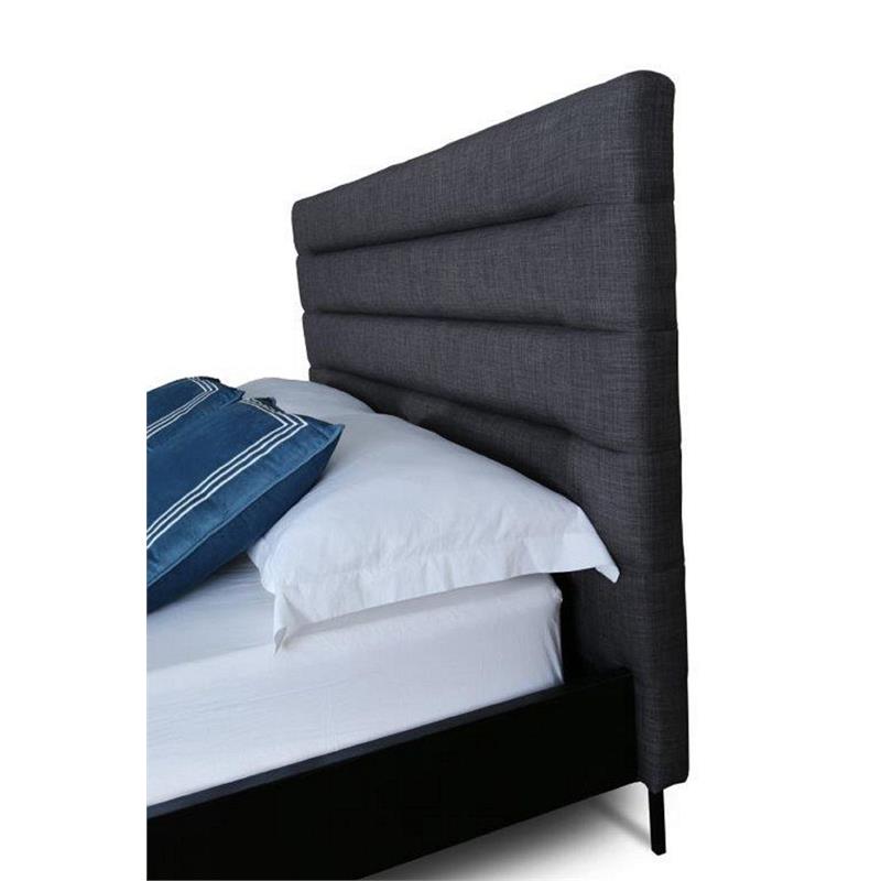 Manhattan Comfort Schwamm Fabric Upholstered Full Size Bed Frame in Gray