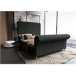 Manhattan Comfort Empire Fabric Upholstered Full Bed Frame in Charcoal
