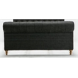 Manhattan Comfort Empire Fabric Upholstered Full Bed Frame in Charcoal
