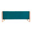 Manhattan Comfort Vector 3-Seat Velvet Upholstered Sofa in Aqua Blue