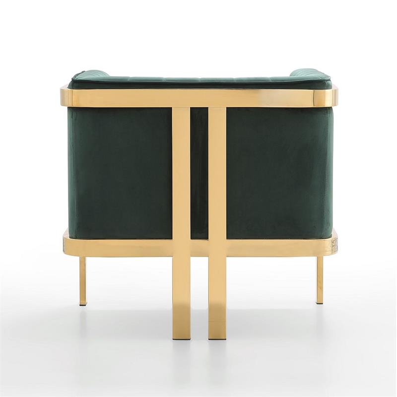 Manhattan Comfort Paramount Velvet Accent Armchair in Green (Set of 2)