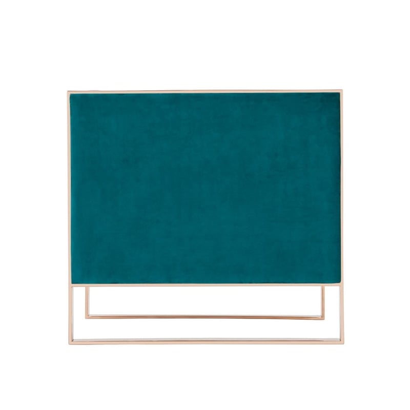 Manhattan Comfort Trillium 2-Piece Velvet Sofa & Armchair Set in Teal Blue
