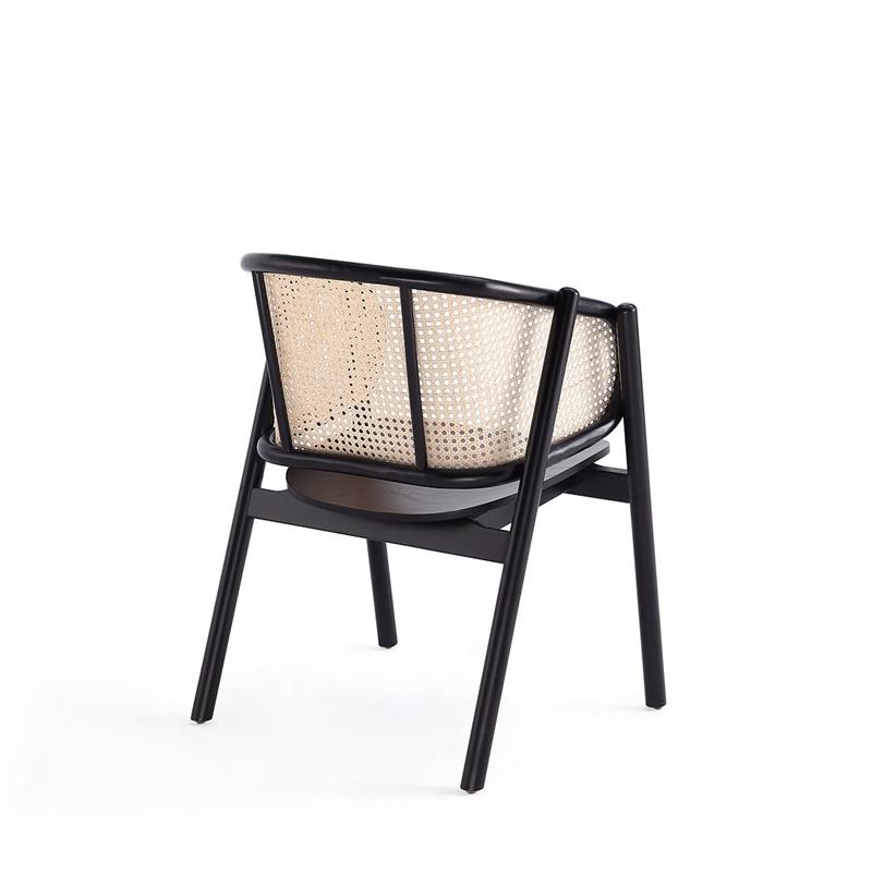 Manhattan Comfort Versailles Wood Accent Armchair in Black & Natural
