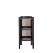 Manhattan Comfort Versailles 2-Shelf Wood Rattan End Table in Black