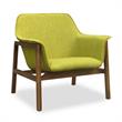 Manhattan Comfort Miller Fabric Accent Chair in Green/Walnut (Set of 2)