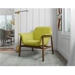 Manhattan Comfort Miller Fabric Accent Chair in Green/Walnut (Set of 2)