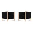 Manhattan Comfort Trillium Velvet Accent Chair in Black/Gold (Set of 2)