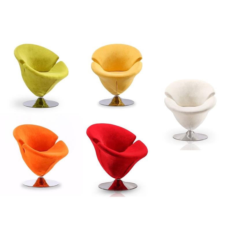 Manhattan Comfort Tulip Velvet Accent Chair Set in Multi-Color (Set of 5)