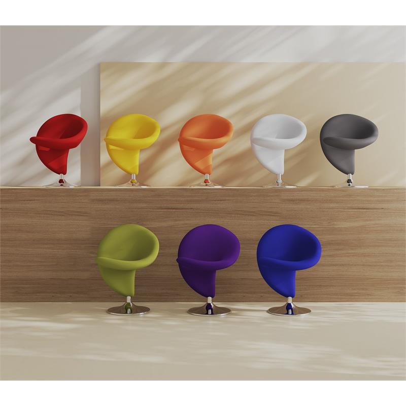 Manhattan Comfort Curl Fabric Accent Chair Set in Multi-Color (Set of 8)