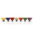 Manhattan Comfort Diamond Faux Leather Swivel Ottoman in Multi-Color (Set of 7)
