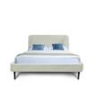 Manhattan Comfort Heather Velvet Full Size Bed Frame in Cream/Black