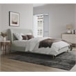 Manhattan Comfort Heather Velvet Full Size Bed Frame in Cream/Black