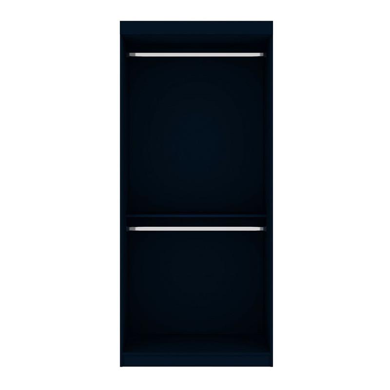 Manhattan Comfort Mulberry Double Hanging Wood Wardrobe Closet in Midnight Blue