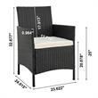 Manhattan Comfort Imperia 3-Piece Rattan Patio Conversation Set in Gray/Cream