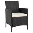 Manhattan Comfort Imperia 3-Piece Rattan Patio Conversation Set in Gray/Cream