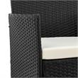Manhattan Comfort Imperia 3-Piece Rattan Patio Conversation Set in Gray/Cream