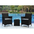 Manhattan Comfort Imperia 3-Piece Rattan Patio Conversation Set in Gray