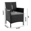 Manhattan Comfort Imperia 3-Piece Rattan Patio Conversation Set in Gray