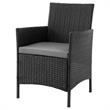 Manhattan Comfort Imperia 3-Piece Rattan Patio Conversation Set in Gray