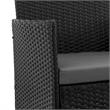 Manhattan Comfort Imperia 3-Piece Rattan Patio Conversation Set in Gray