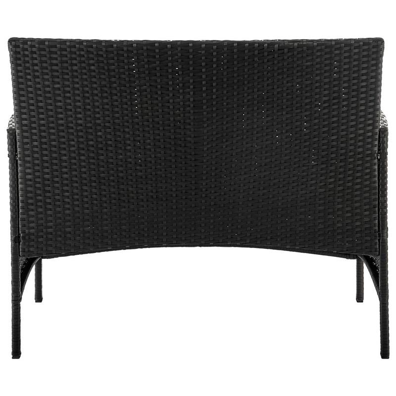 Manhattan Comfort Imperia 4-Piece Rattan Patio Conversation Set in Gray/Cream
