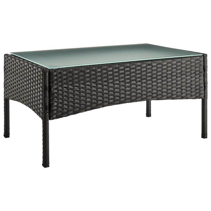 Manhattan Comfort Imperia 4-Piece Rattan Patio Conversation Set in Gray