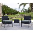 Manhattan Comfort Noli 3-Piece Rattan Patio Conversation Set in Gray