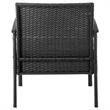 Manhattan Comfort Noli 3-Piece Rattan Patio Conversation Set in Gray