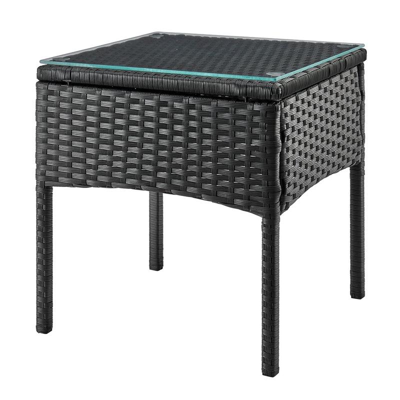 Manhattan Comfort Noli 3-Piece Rattan Patio Conversation Set in Gray