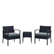 Manhattan Comfort Noli 3-Piece Rattan Patio Conversation Set in Gray